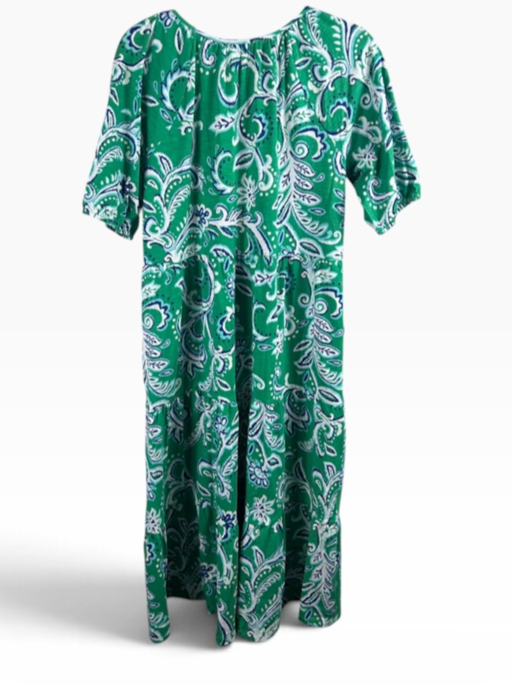 Soft Surroundings Green Paisley Midi Dress Size M - Picture 7 of 9